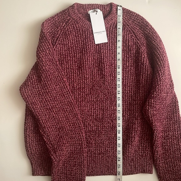 NWT Emerson Fry Sweater RYAN - MARLED DUSTY ROSE + MERLOT ORGANIC - Picture 5 of 7